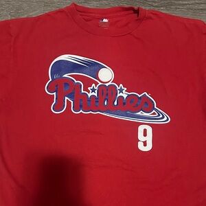 Red Phillies #9 Brown Short Sleeve Tee